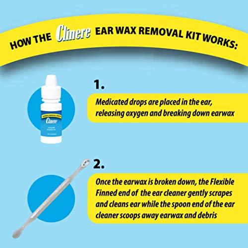 Clinere Clinere Earwax Removal Kit, Safely and Gently Clean Ear Wax, Itch Relief, Works Instantly .5oz Carbamide Peroxide, 4 Count