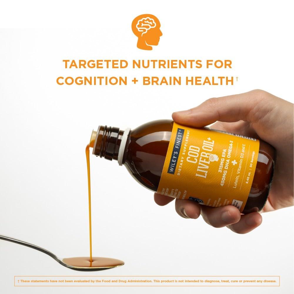 Wiley's Finest Wiley's Finest Wild Alaskan Fish Oil Cod Liver Oil - Orange Flavored Omega-3 Fish Oil Supplement - 755mg Omega-3s - 8.45 Oz (50 Servings)