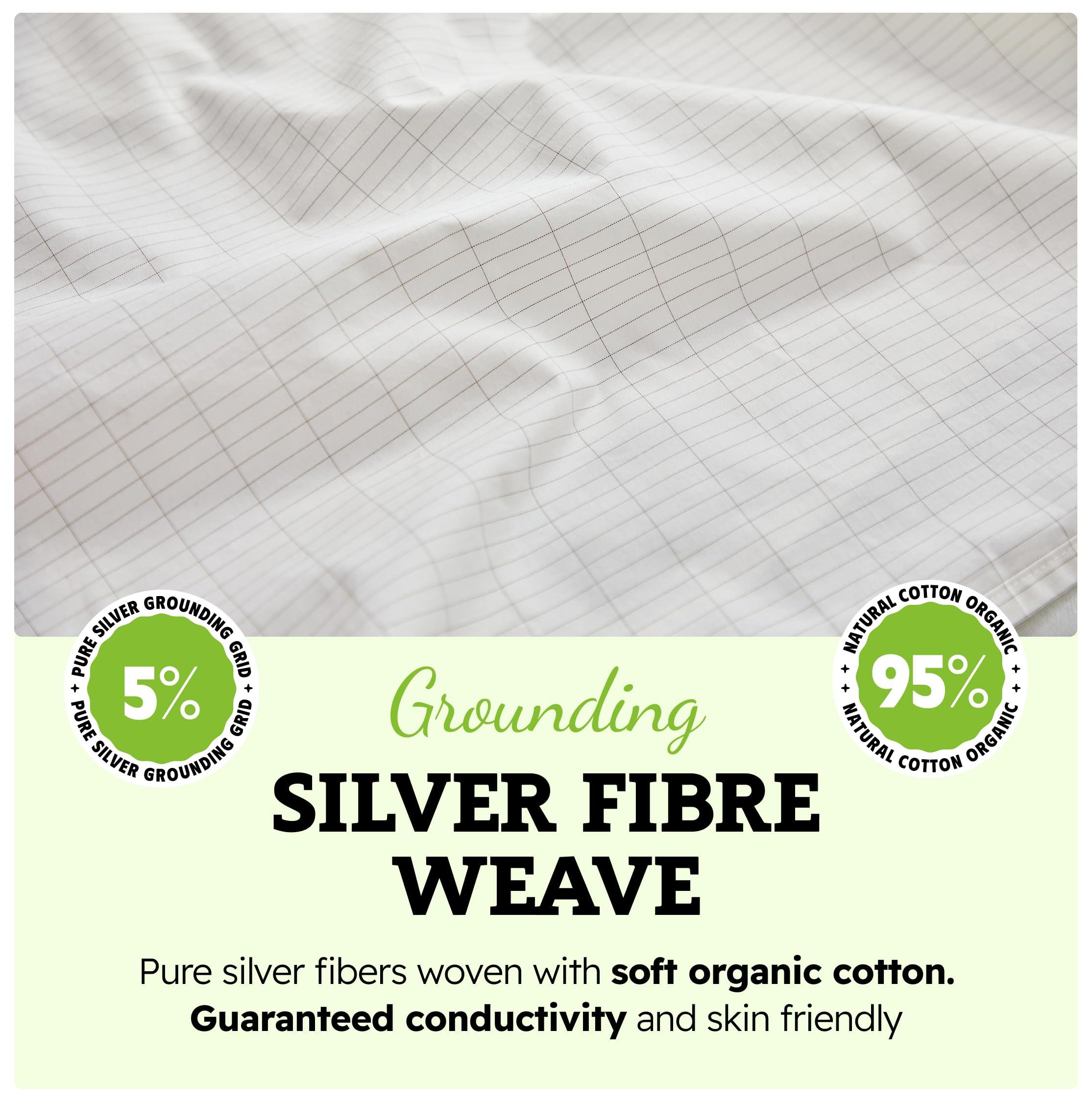 GroundingWell GroundingWell Grounding Sheet, Fits ALL Bed Sizes, Organic Cotton + Silver Fiber, 24\" x 104\"