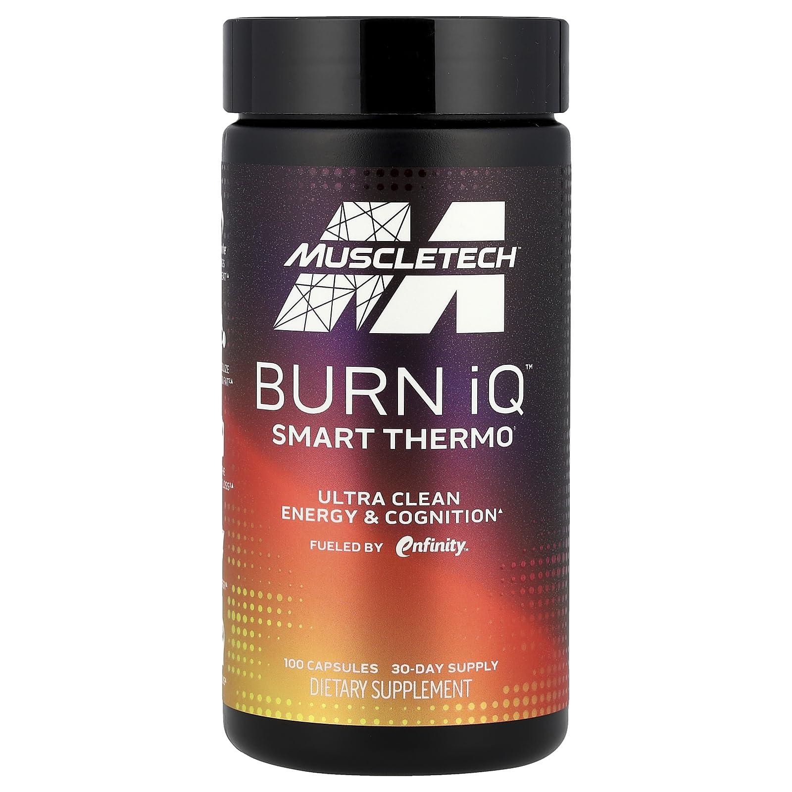 MuscleTech MuscleTech Burn iQ Smart Thermo Supplement Fueled with Paraxanthine Enhanced Energy & Cognition for Men and Women 100 Count