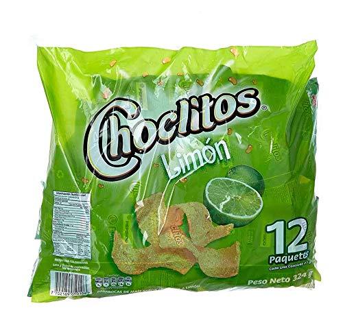 CHOCLOITOS CHOCLITOS Sabor Limon 12 Packs de 27 grs c/u - Corn Chips Lime Flavor 12 Packs of 95 oz each.