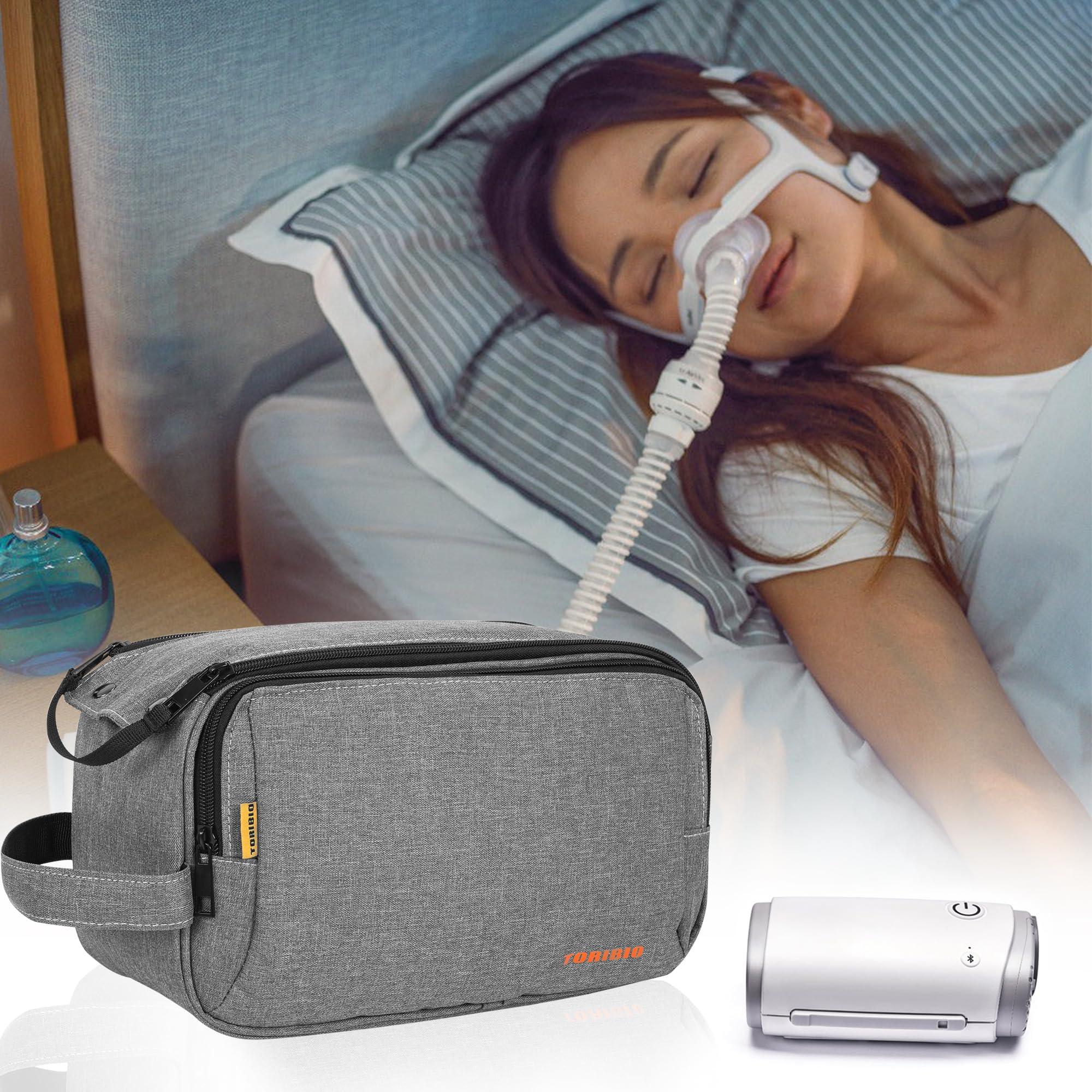 TORIBIO CPAP Travel Bag for ResMed AirMini Machine amd Accessories, CPAP Supplies Organizer Case, Gray