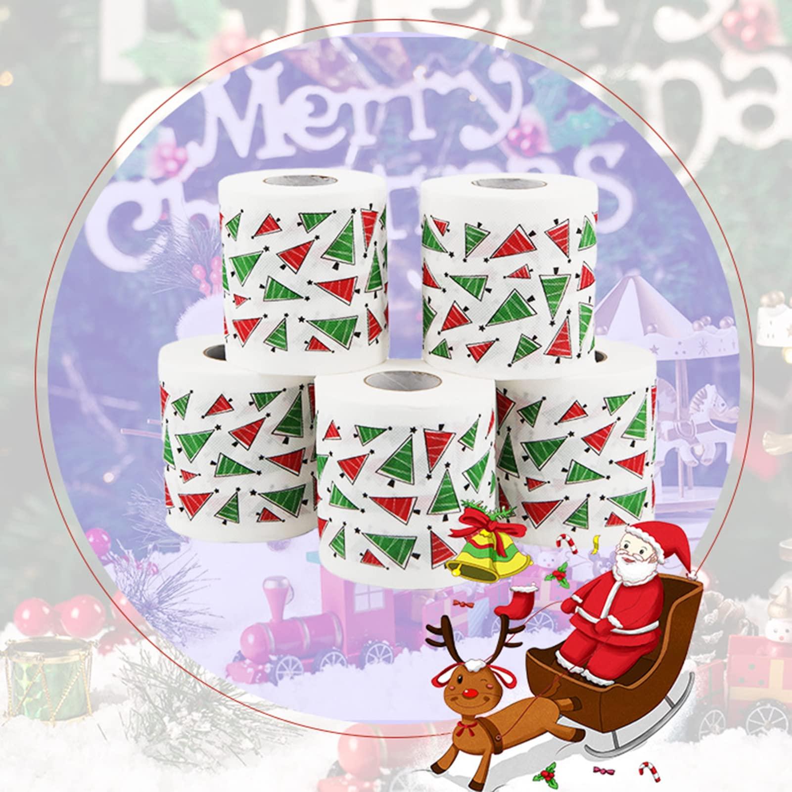 clinmday clinmday Christmas Toilet Paper,Merry Christmas Santa Claus Toilet Paper Tissue Napkin Prank Fun Birthday Party Novelty Gift Idea Funny Toilet Paper D