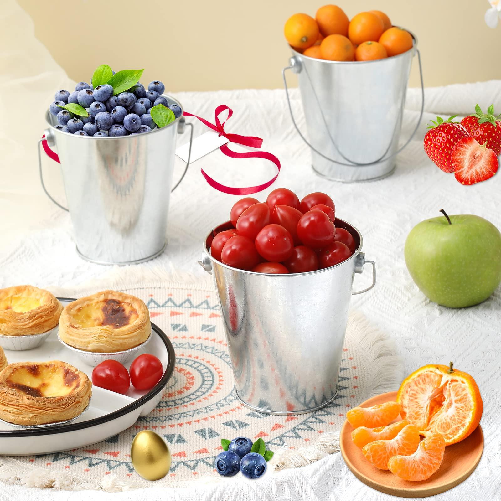 Smilhapi Smilhapi Small Metal Buckets with Handle, 12PCS Galvanized Metal Buckets, Small Metal Pail,Tin Buckets for Party, Flower Pots and Pencil Holders, Summer Beach Buckets for Kids, Party Favors Supplies