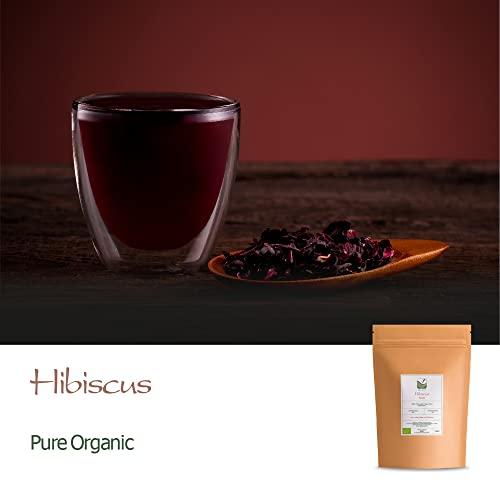 Valley of Tea Hibiscus Organic Flowers Herbal Tea - Lemon Tart & Berry Rich - Classic Sweet Sour Rose Mallow - Hibiscus Flowers Hibiscus Tea Dry Hibiscus Flower Organic Hibiscus Flowers Hibiscus Flower Tea 100g