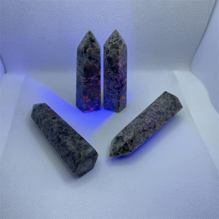 YLLLLY YLLLLY 5A+ Natural Stone Yooperlite Crystals Tower Powerful Chakra Energy Wicca Crystal and Stone Wand Healing Spiritual Witchcraft,yooperlite Stone Rocks. (Size : Height 40-50mm)