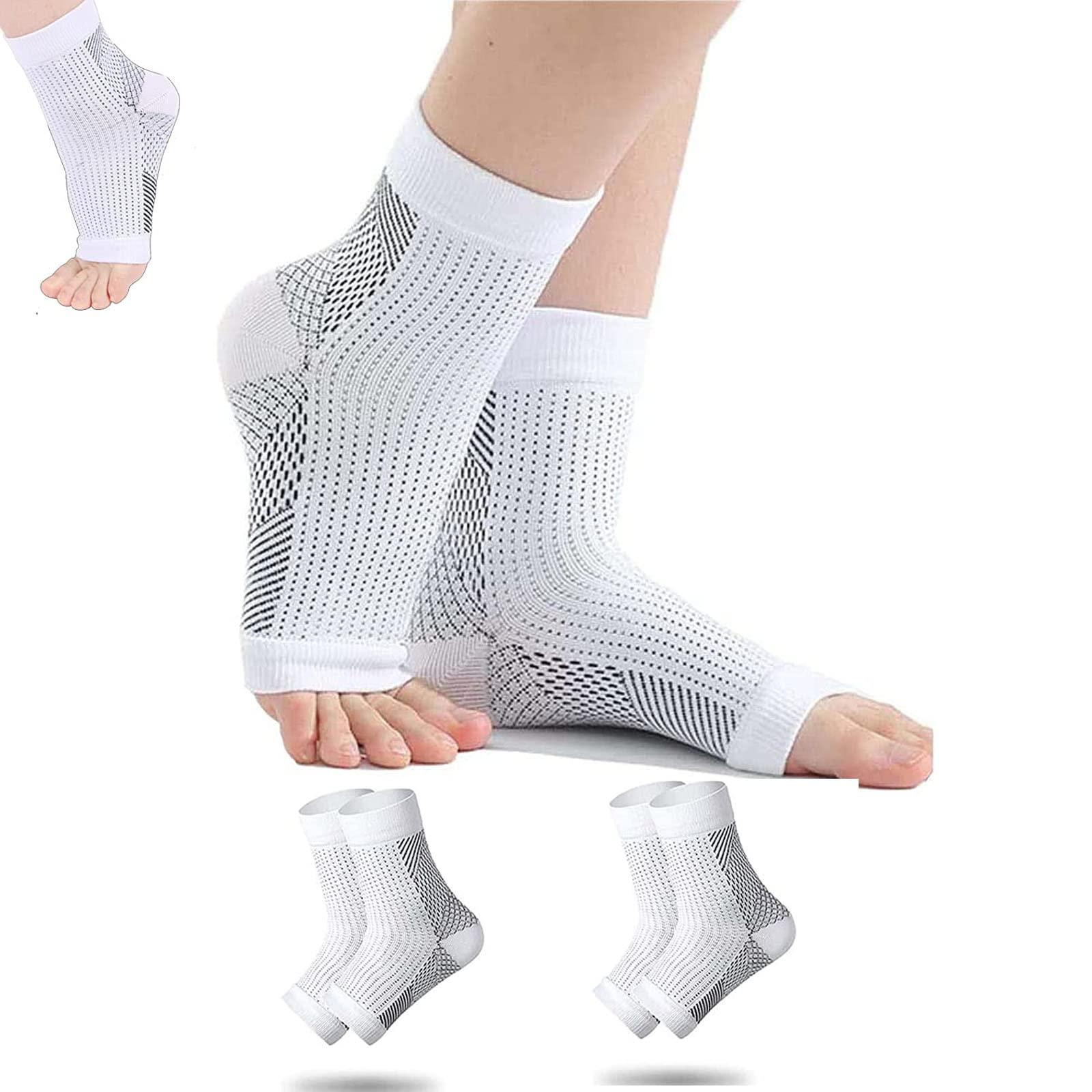 Generic Comprex Ankle Sleeves, 2 Pairs Comprex Ankle Sleeves To Wear To Sleep In, Comprex Ankle Sleeves Socks For Women Men Foot Sleeve Support Relief For Pain (2 Pairs White, XX-Large)