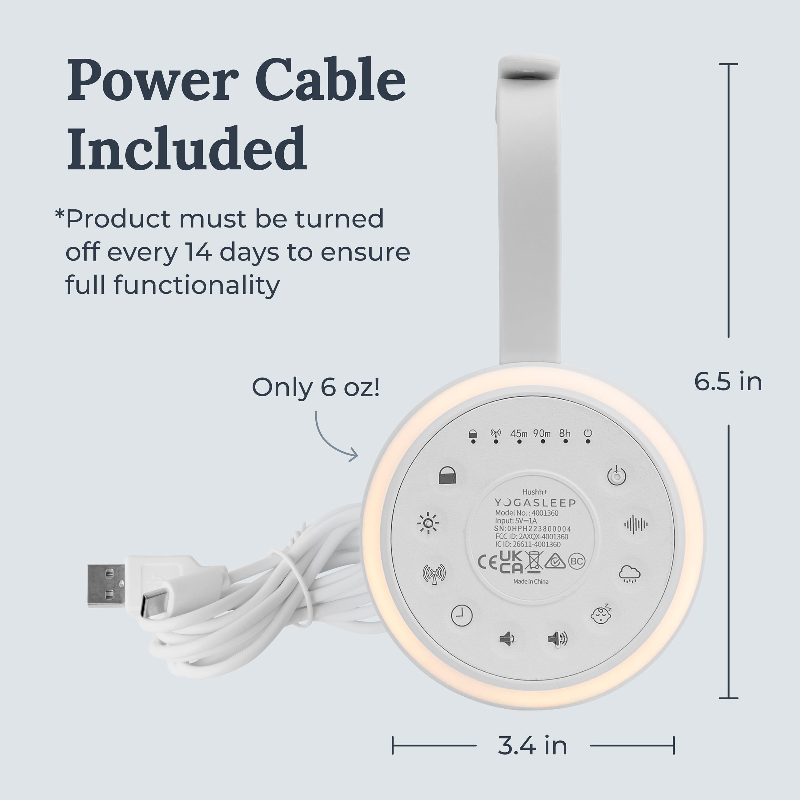 Marpac Yogasleep Hushh+ Portable White Noise Machine for Baby, 20 Soothing Natural Sounds, Wireless Charging & Speaker, Compact Size, Noise Canceling for Better Sleep, Privacy & Nursery Must Have