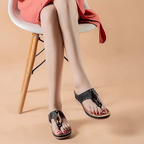 Generic Orthotic Flip Flops for Women, Plantar Fasciitis Sandals for Flat Feet with Arch Support Thong Style Flip Flops Sandals for Comfortable Walk,Black,39