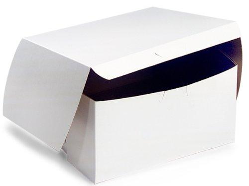 Nas Bakery Boxes - 12x12x5" White Bakery Boxes 1 - piece Lock Corner Box - (100 Per Pack) - WRAPS - BBWH12125