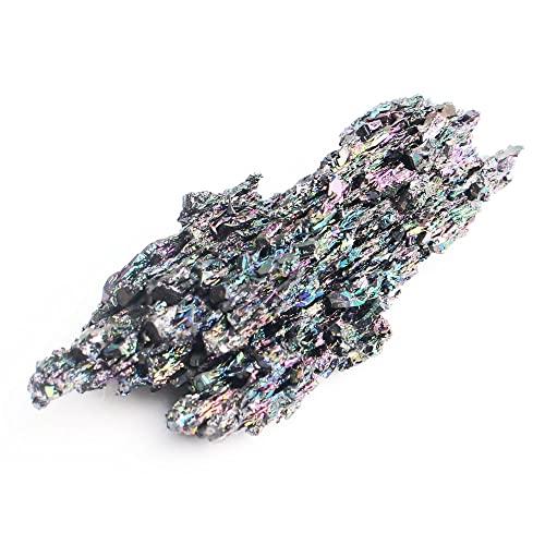 SDWGLD SDWGLD Healing Aura Crystal 1PC Rainbow Carborundum Silicon Carbide Mineral Crystal Specimen Healing Reiki (Color : Rainbow 70-100g)