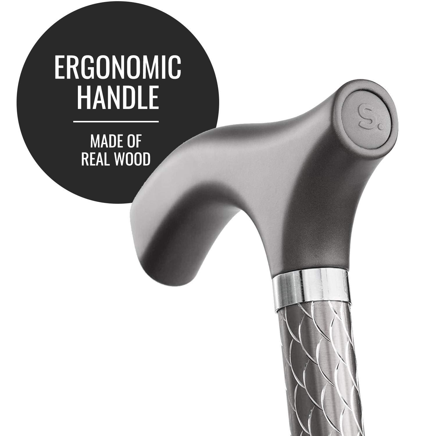 Switch Sticks Switch Sticks Walking Cane for Men or Women, Foldable and Adjustable from 32-37 Inches, FSA and HSA Eligible, Engraved Graphite (Pack of 25)