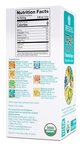 HYLEYS Tea Hyleys Organic Green Tea 7 Assorted Flavors - 25 Tea Bags (6 Pack - 150 Tea Bags Total)