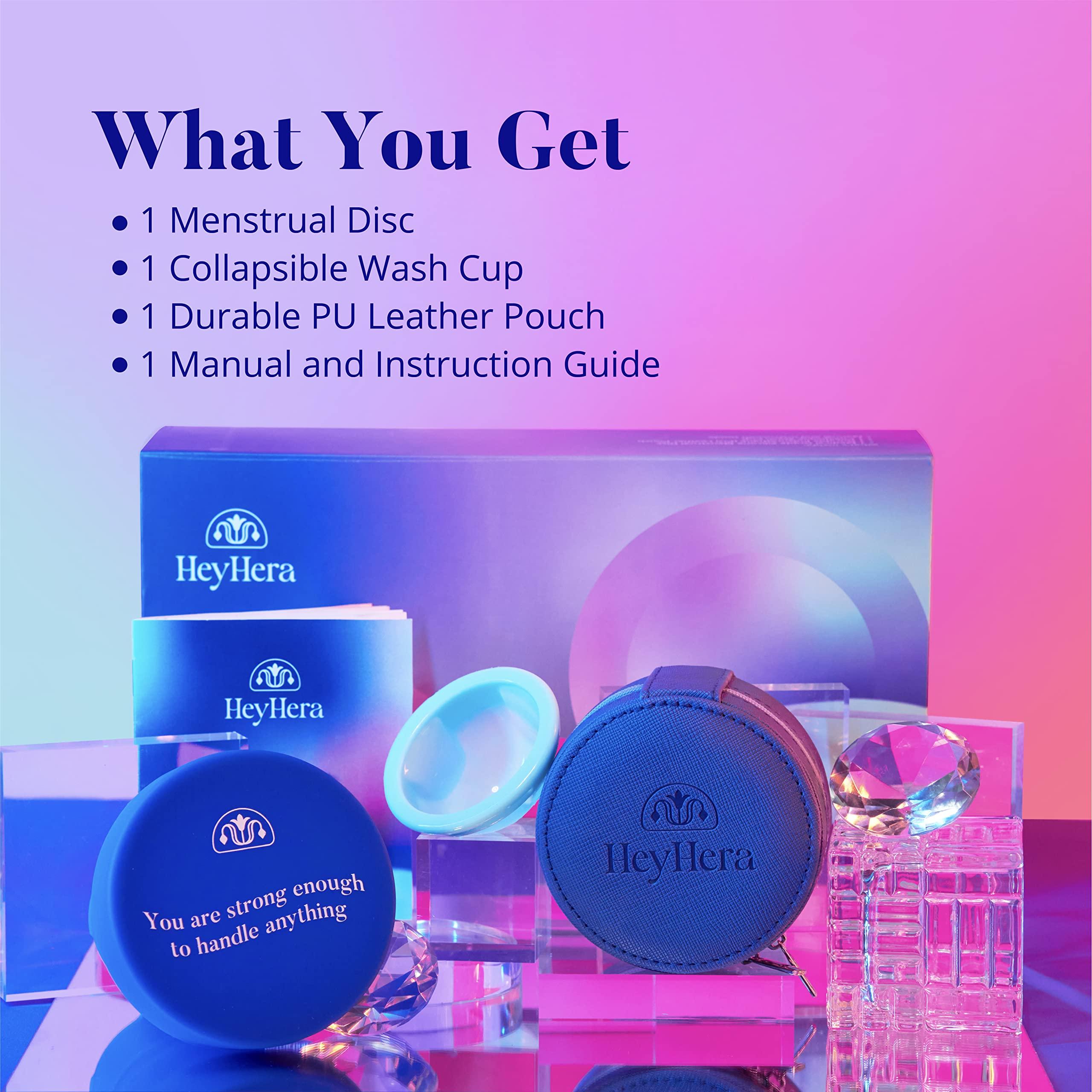 HeyHera HeyHera Menstrual Disc Reusable, Silicone Menstrual Disc, Comfortable Period Disc, Easy to Use & Extract, Simple to Clean Reusable Menstrual Disc (Regular)