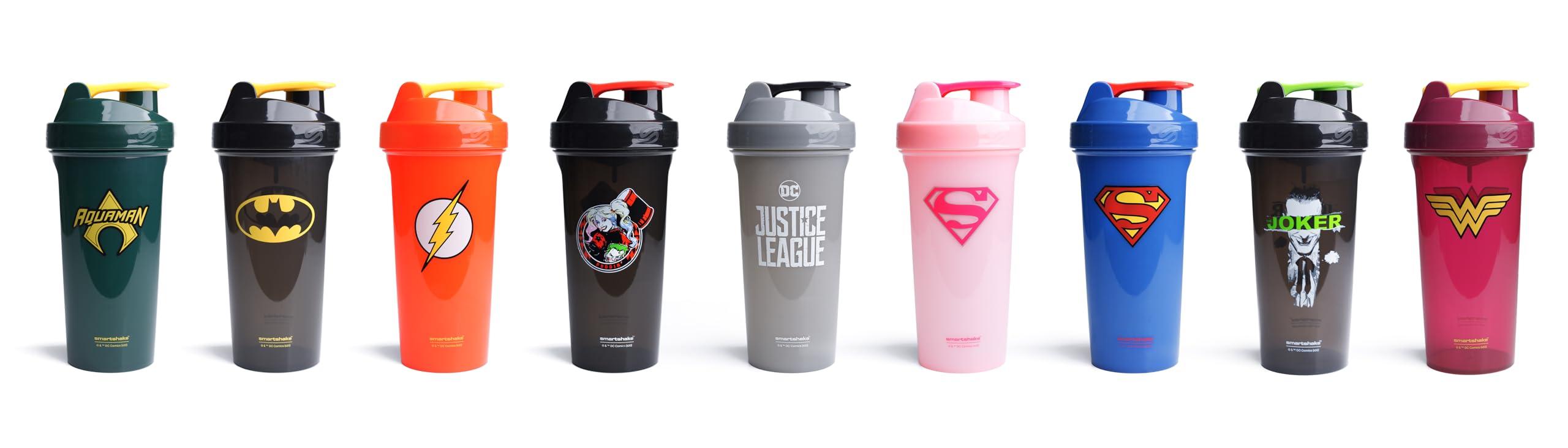 Smartshake Smartshake Lite Justice League Superman Protein Shaker Bottle 800ml BPA Free Leakproof Gym Protein Shakes Bottle for Protein Powder DC Comics Blue Water Bottle Superman Gifts