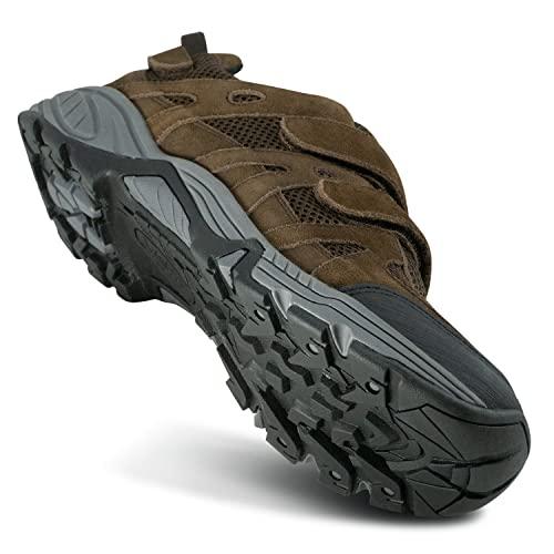 Apex APEX Men\'s Balance Shoe Hiker - Extended Widths Available - Breathable, Moisture-Wicking Lining, Diabetic & Casual Brown