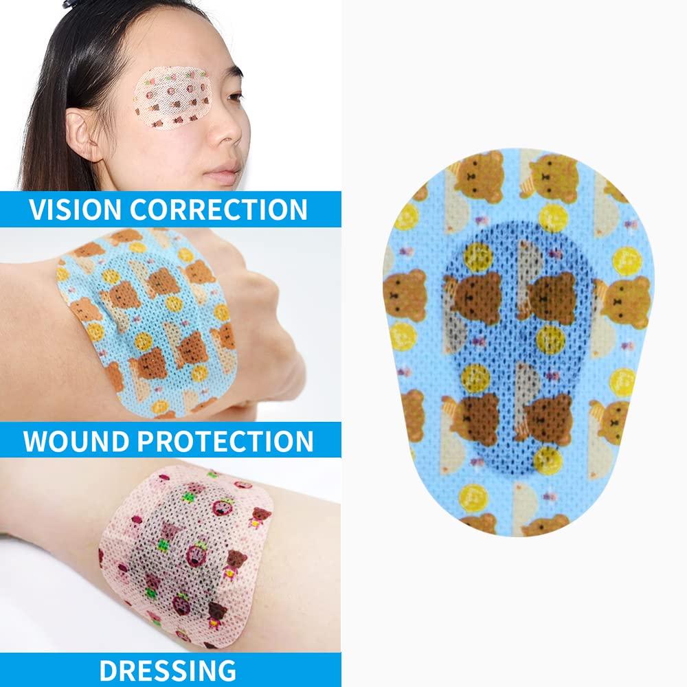 AndicAge Kids Adhesive Eye Patches Cute Eye Pads with 3 Different Designs Disposable Eye Patch Pad for Amblyopia, Lazy Eye (60 Count)