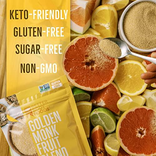 BetterBody Foods BetterBody Foods Golden Monk Fruit Sweetener Blend - Sugar Substitute, Zero Calorie, Keto Diet Friendly, Zero Net Carbs, Zero Glycemic, Baking, Extract, Sugar Replacement 1 lb, 16 Oz