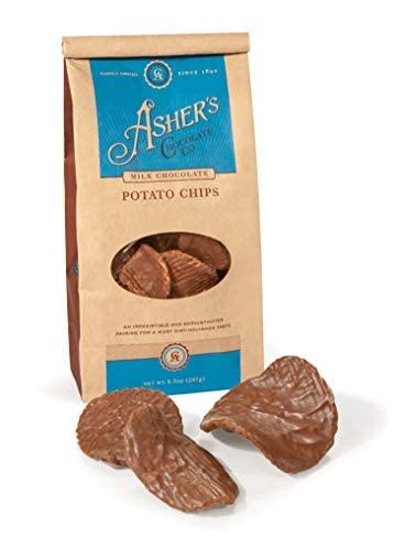 Asher's Chocolates Asher's Chocolate Company, Delicious Chocolate Covered Potato Chips, Made from the Finest Kosher Chocolate, Family Owned Since 1892 (8.5oz, Milk Chocolate)