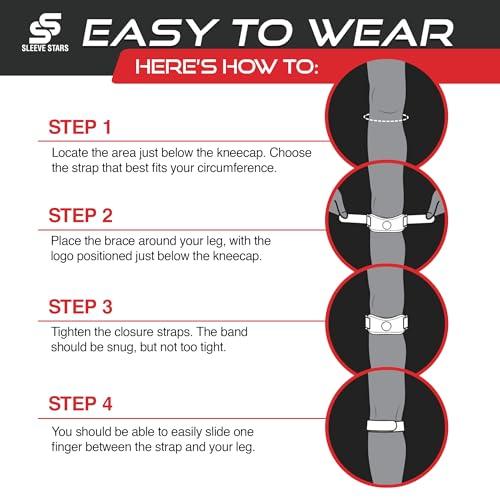 SS SLEEVE STARS Sleeve Stars Patellar Tendon Support Strap Osgood Schlatter Band Knee Brace for Kids, Youth, Women & Men w/ 3 Lengths, Swedish Brand Patella Tendon Knee Strap for Arthritis, Tendonitis & Pain