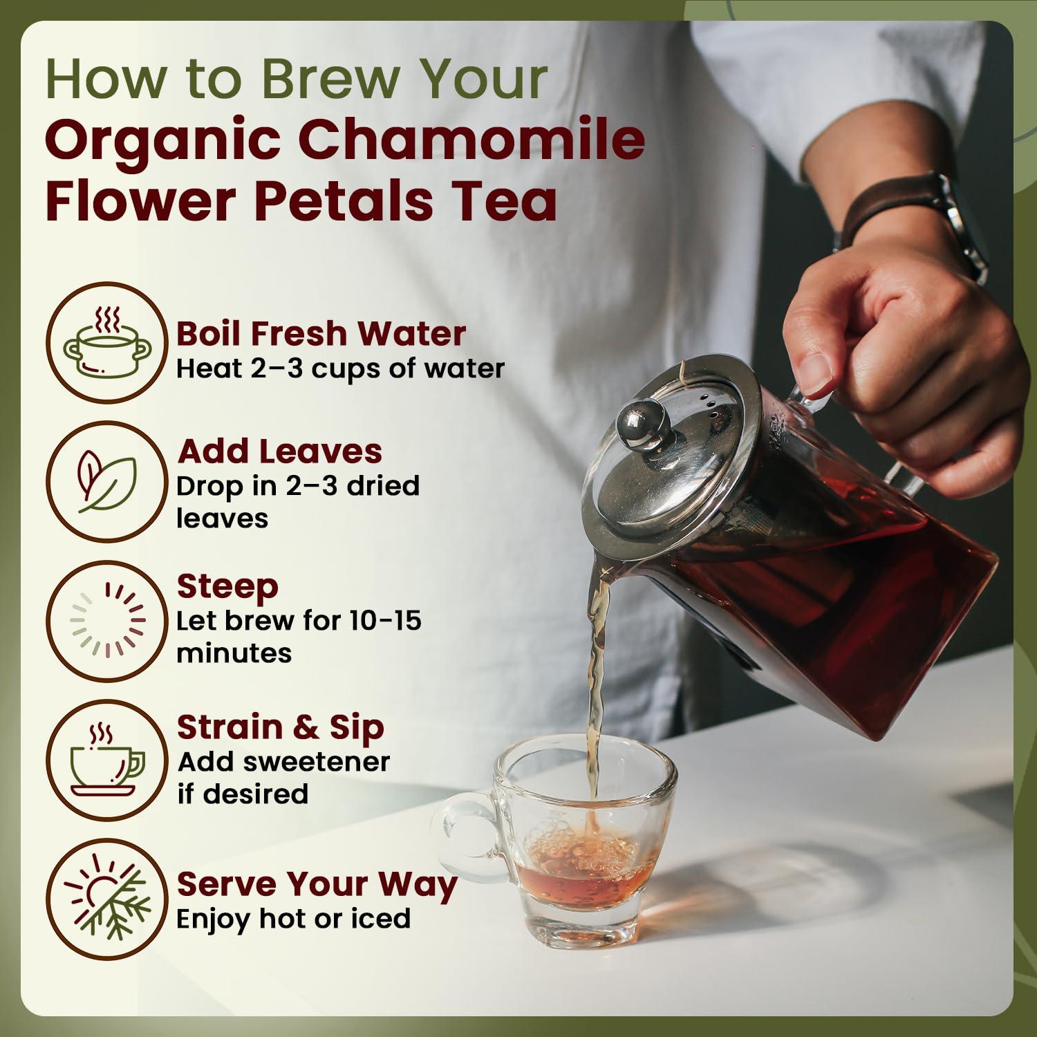 Organic Way Organic Way Chamomile Flower Whole (Matricaria chamomilla) - Herbal Tea | European Wild-Harvest | Kosher & USDA Certified | Vegan, Non-GMO & Gluten Free | 100% Raw from Albania (1/4LBS / 4Oz.)