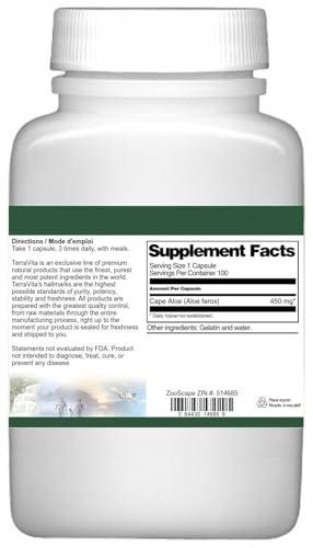 TerraVita Cape Aloe (Aloe ferox) - 450 mg (100 Capsules, ZIN: 514685) - 2 Pack