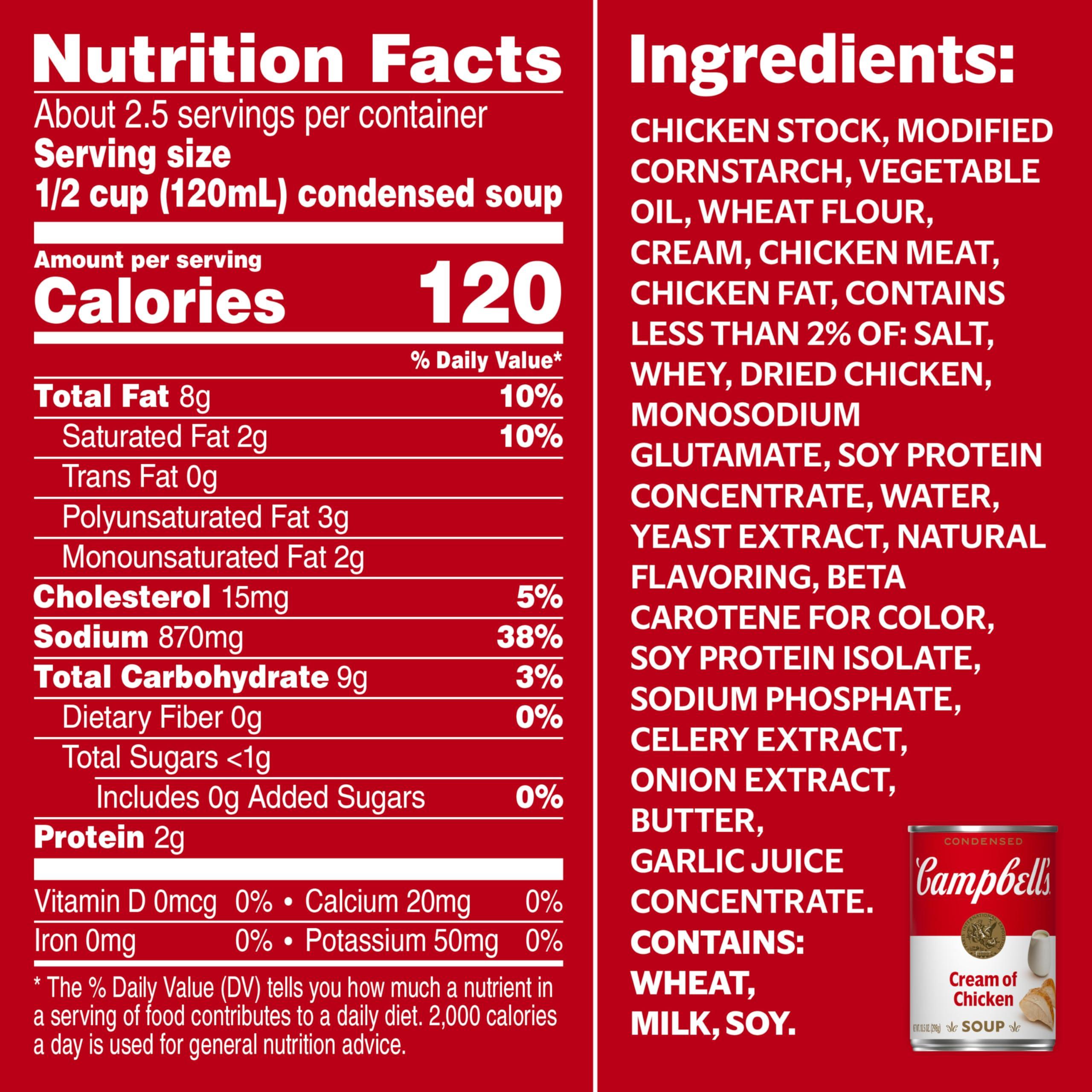 Campbell's Campbell's Condensed Cream of Chicken Soup, 10.5 Ounce Can (Pack of 12)