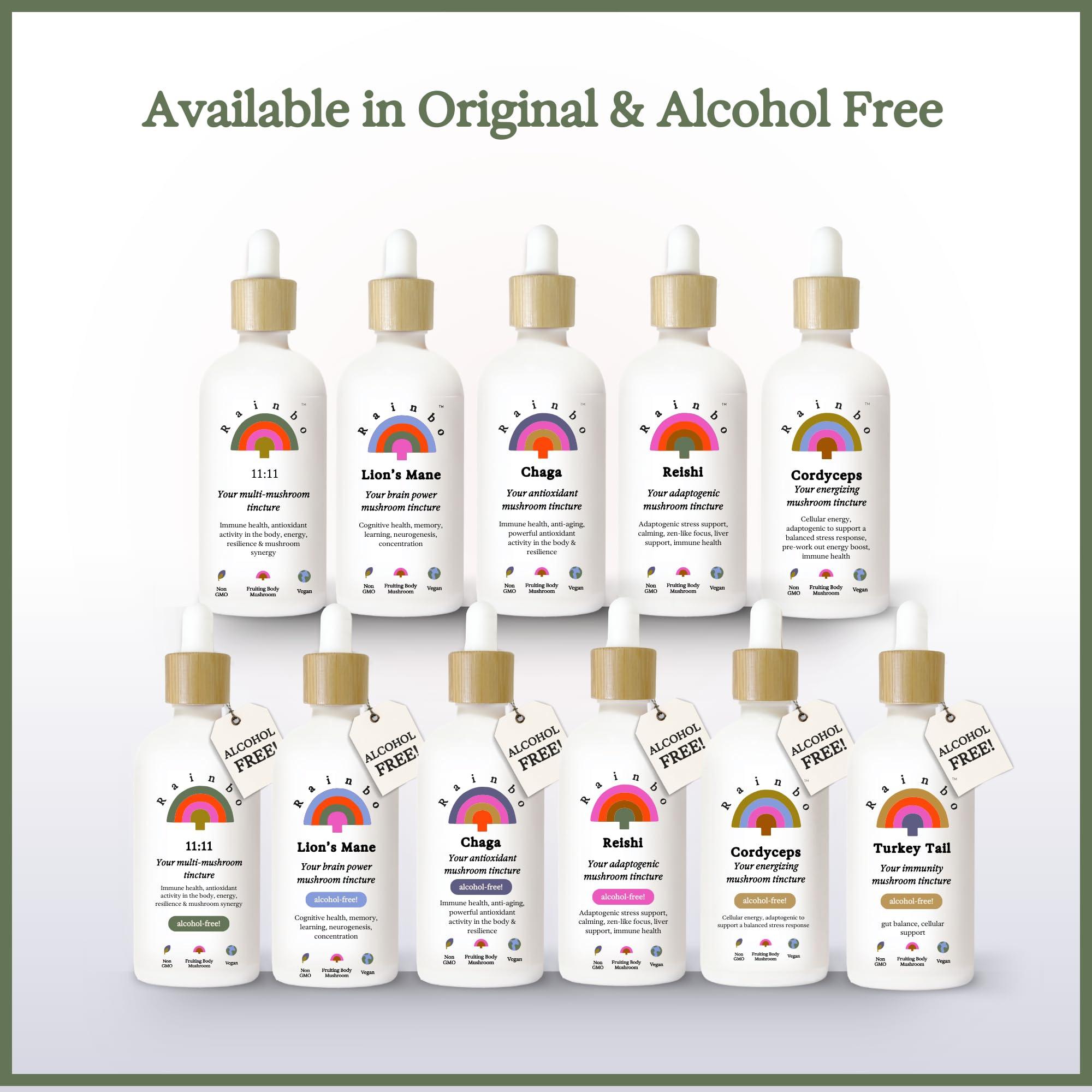 Rainbo Rainbo Mushroom Bundle, Reishi Mushroom Extract + Chaga Mushroom Tincture, Dual Extract Daily Mushroom Tinctures for Comprehensive Immune Support, Vegan Liquid Mushroom Supplements