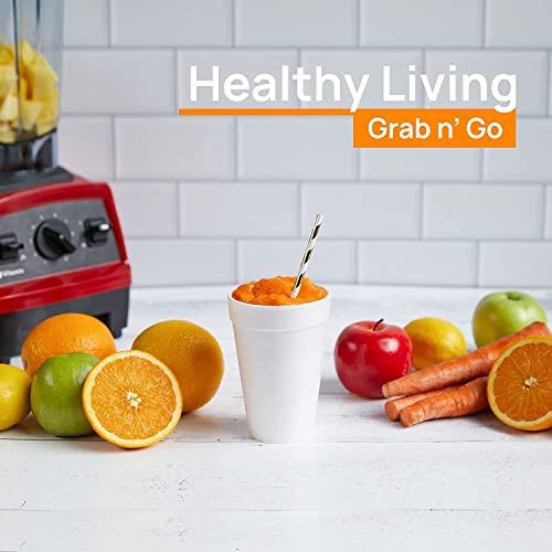 Shop Square 12 Oz Disposable Foam Cups (100 Pack), White Foam Cup Insulates Hot & Cold Beverages, Made in the USA, To-Go Cups - for Coffee, Tea, Hot Cocoa, Soup, Broth, Smoothie, Soda, Juice