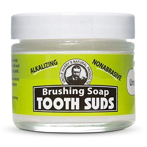 Uncle Harry's Uncle Harry's Non-Abrasive Unscented Brushing Soap Tooth Suds | Natural Remineralizing Toothpaste Freshens Breath & Promotes Enamel | Vegan Fluoride Free Toothpaste (2 oz)
