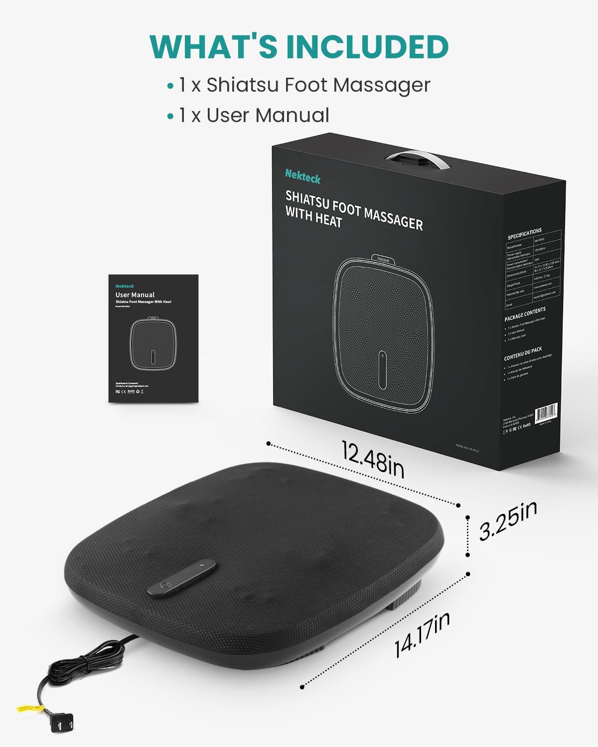 Nekteck Nekteck Neck & Back Massager and Shiatsu Foot Massager with Heat