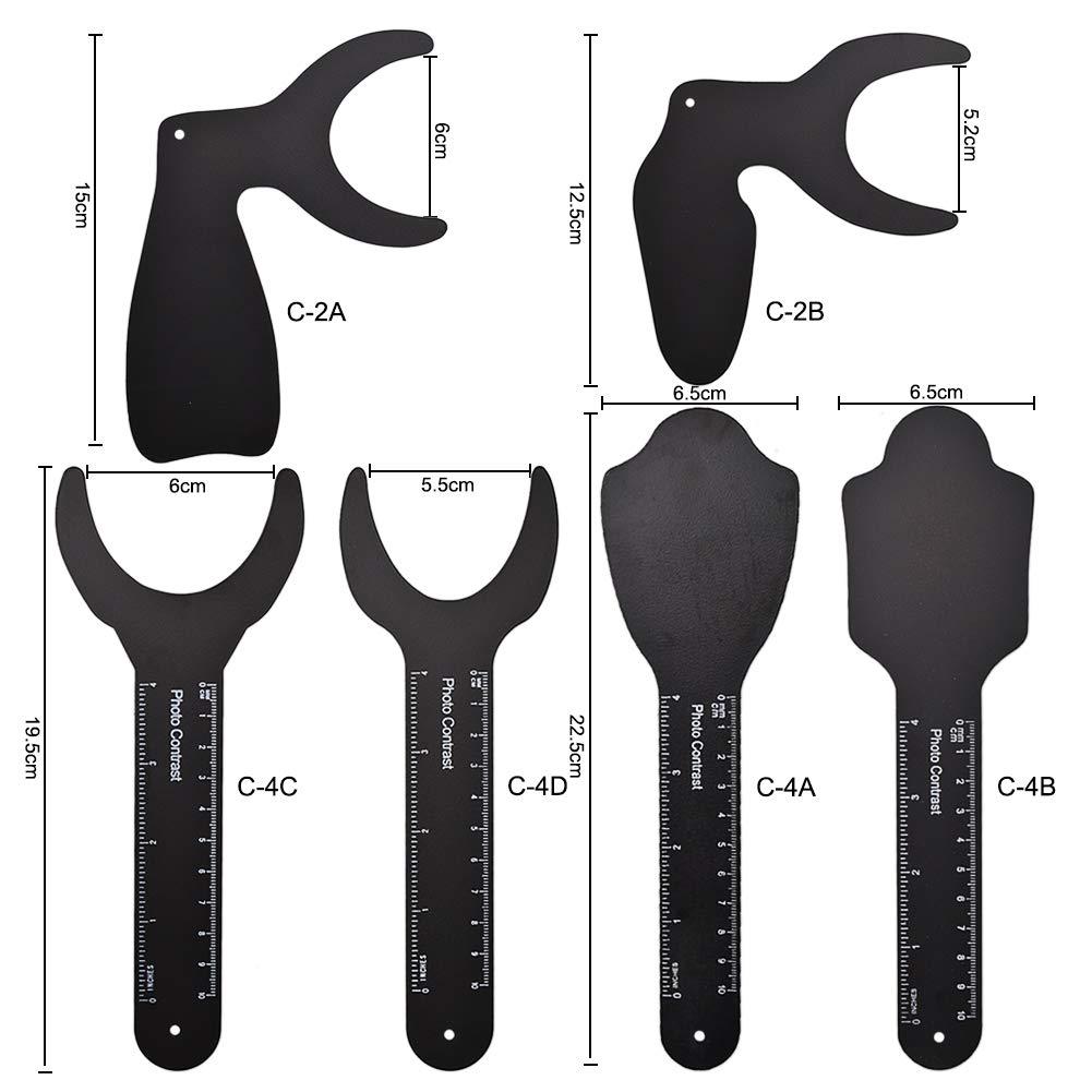 RZJZGZ RZJZGZ (6Pcs) Dental Photo Contrast Black Background Board Autoclavable Dental Orthodontic Oral Cheek Retractors Photographic Black Background Backdrop