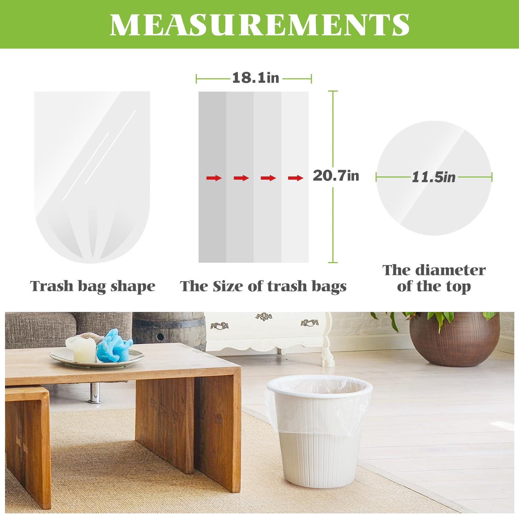 Teivio Teivio 3 Gallon 80 Counts Strong Trash Bags Garbage Bags, Bathroom Trash Can Bin Liners, Plastic Bags for home office kitchen, White