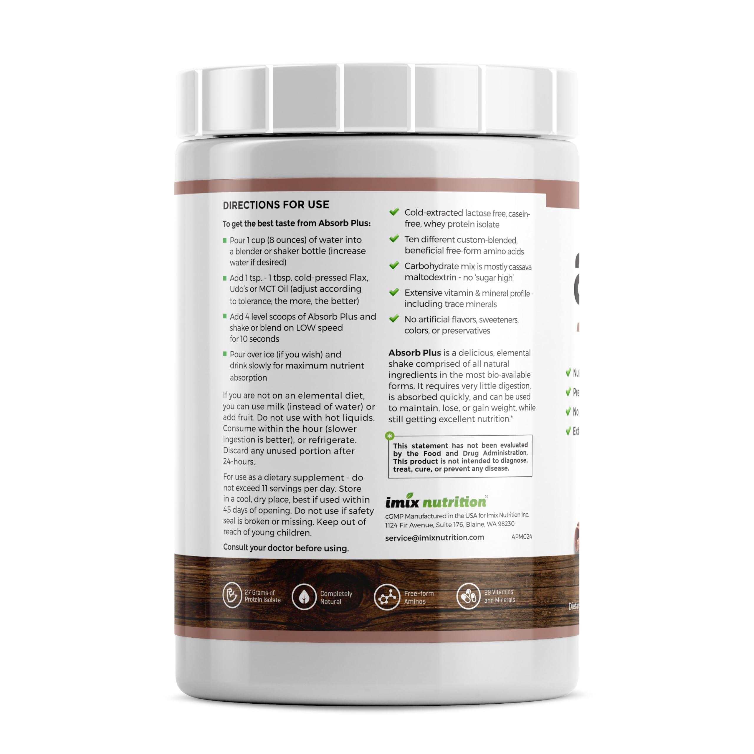 Absorb Plus Absorb Plus Isolate Protein - Diet Supplement for Improved Gut Health, Extra Nutritional Support, Non-GMO, Gluten-Free, Lactose-Free, Casein-Free (2.2 Lbs, Mocha Grande)