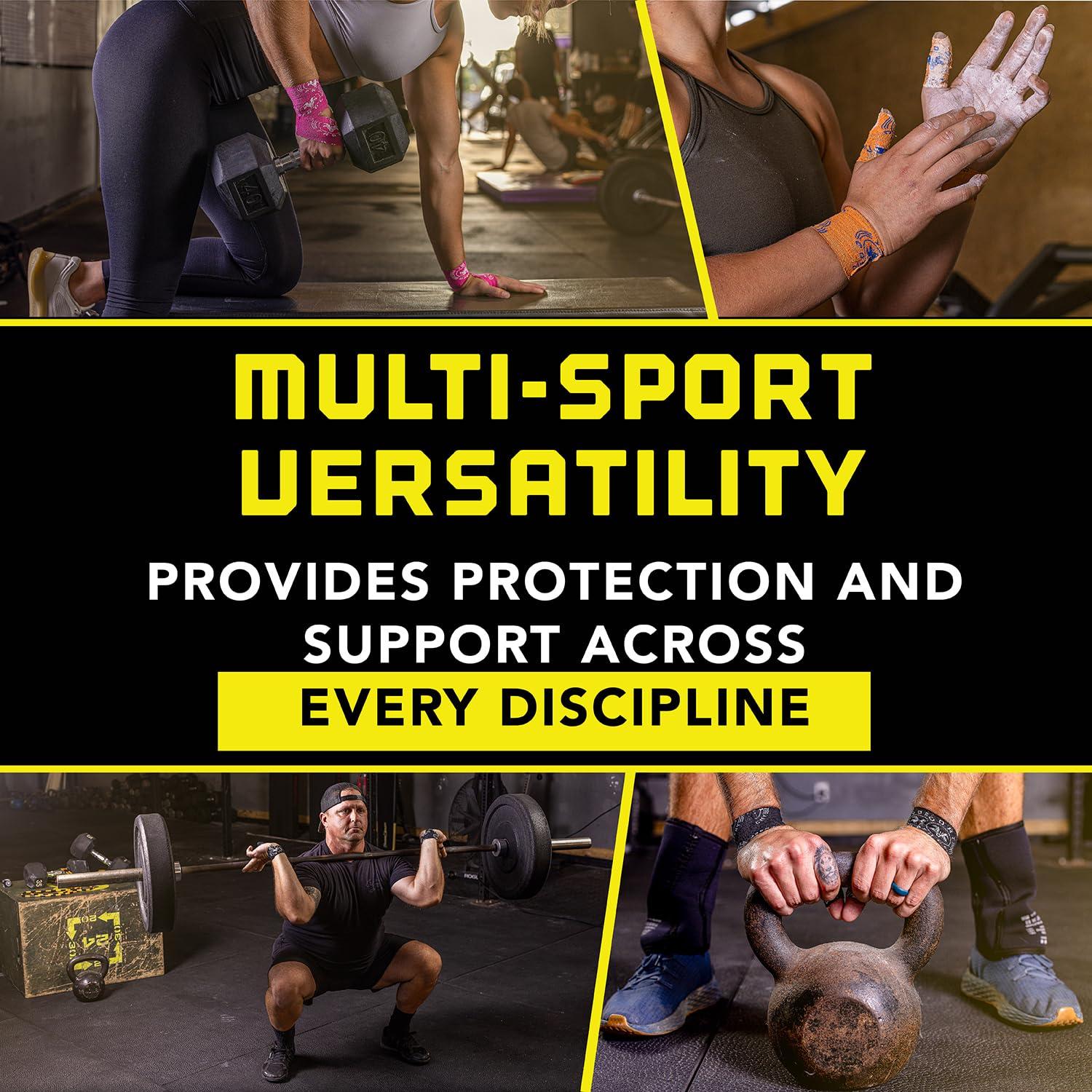 Goat Tape Goat Tape Super Stretchy Thumb Tape - Weightlifting Hook Grip Tape & WOD Tape for Cross Training, Gym Workout Tape, Athletic Finger Wrap - Flexes with Every Move - 15 Feet per Roll (Black 6-Pack)