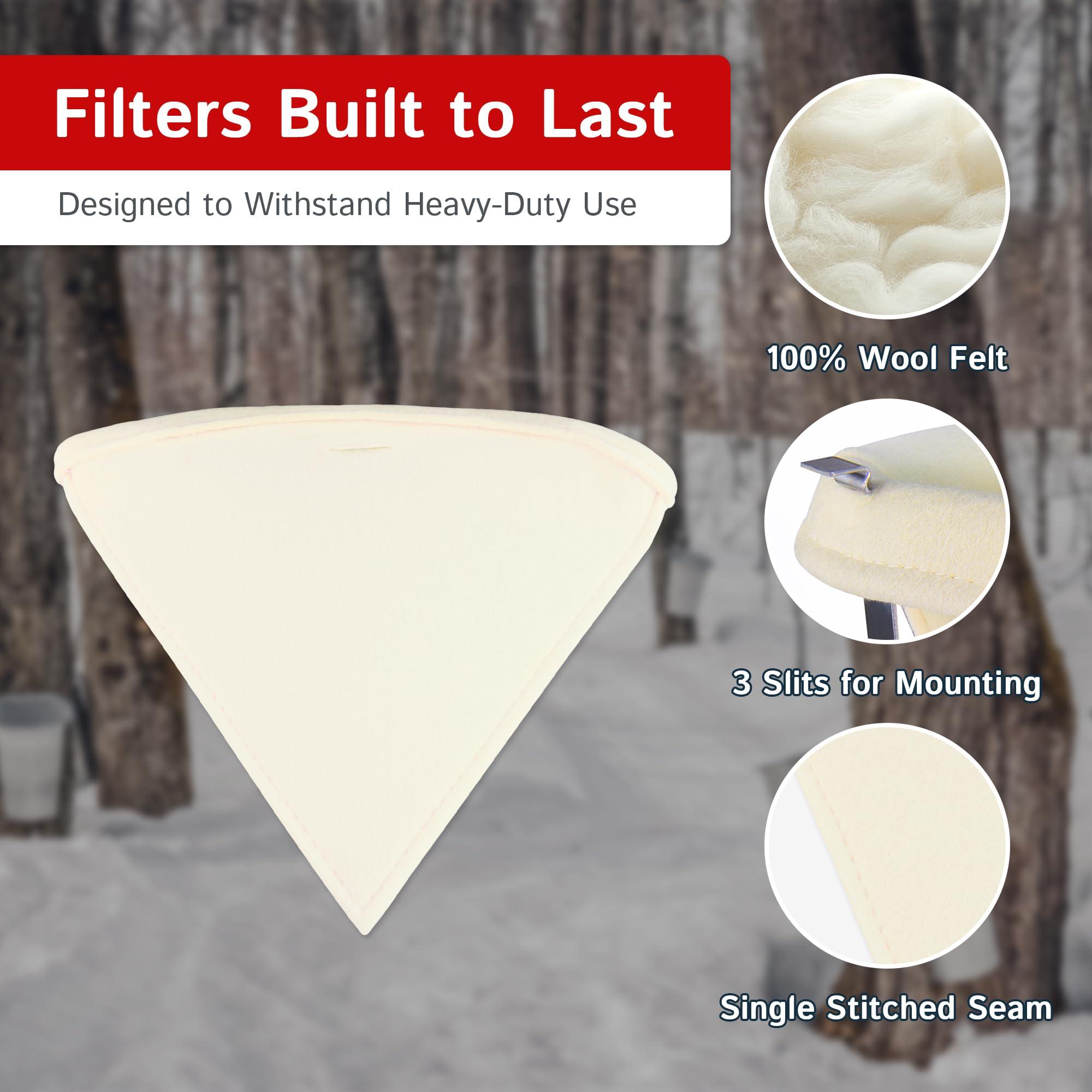 The Felt Store The Felt Store Wool Maple Syrup Filter Cone - Heavy Duty Filter for Clearing Sediment, Easy to Mount & Hang, Reusable Maple Syrup Strainer and Filter