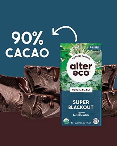 Alter Eco Alter Eco | Dark Chocolate Bars | Pure Dark Cocoa, Fair Trade, Organic, Non-GMO, Gluten Free (2-Pack Super Blackout)