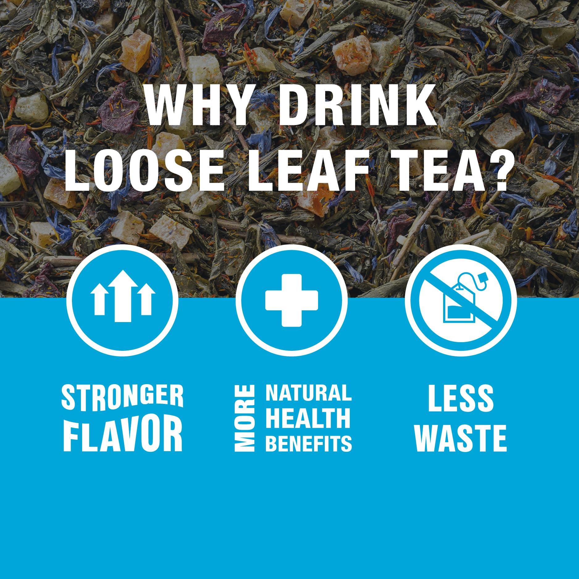 Tiesta Tea Tiesta Tea - Pineapple Blues, Blueberry Pineapple Green Tea, Premium Tropical Loose Leaf Tea, Medium Caffeinated, 200 Cups -16oz Resealable Bulk Pouch