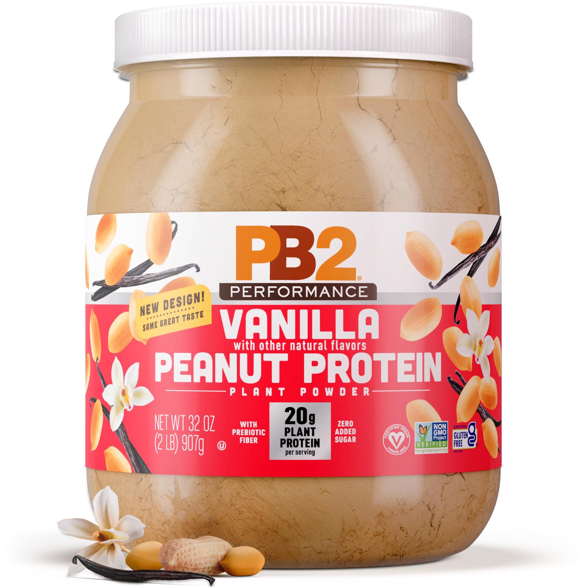 PB2 PB2 Performance Peanut Protein Powder with Madagascar Vanilla [2 lb/32 oz Jar] 20g of Vegan Plant Based Protein Powder, Non GMO, Gluten Free, Non Dairy