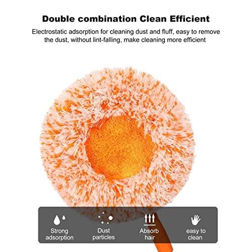 Kwnces Rotatable Adjustable Hardwood Floor Cleaning Mop,Long Handle Wall Mop with 2 Reusable Microfiber Pad for Cleaning Floor Kitchen Tile Walls Ceilings (Size : 68.9in)