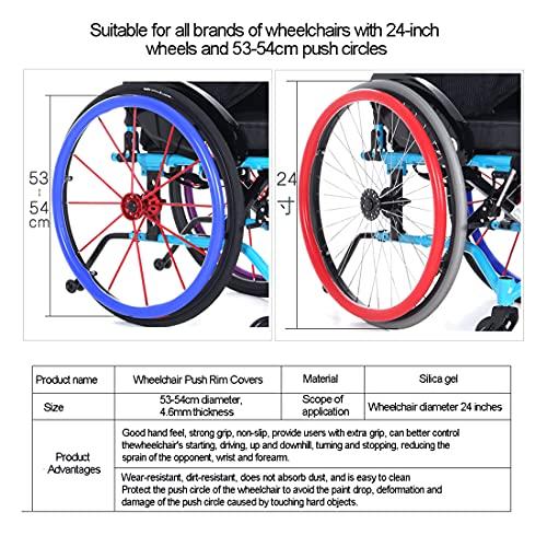 LYMGG Wheelchair Push Rim Covers(1pair/24in), Protective Cover, Non-Slip, Wear-Resistant, Dirt-Resistant, Strong Grip, Enhances The Look Of The Wheelchair,F