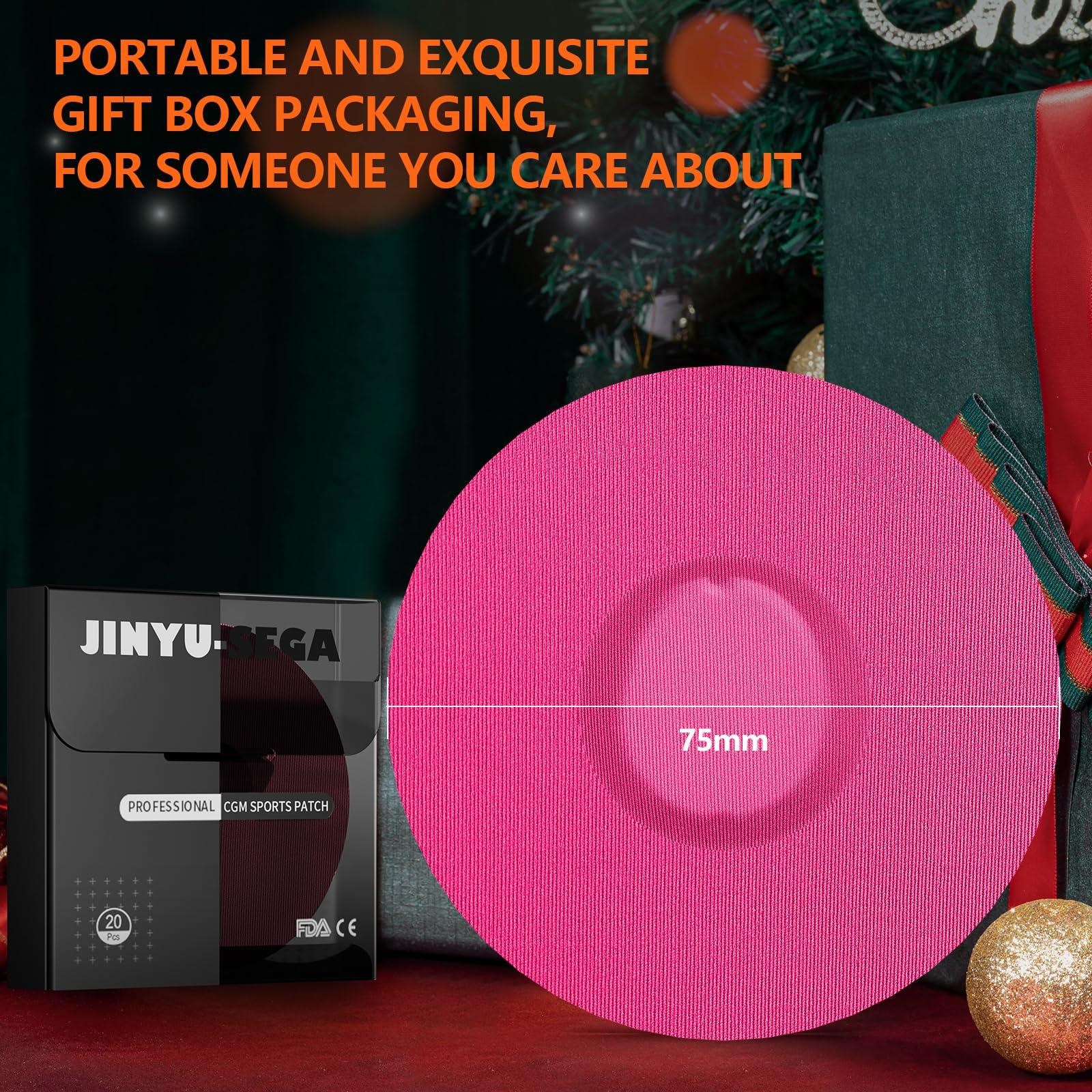 Jinyu-Sega Adhesive Patches for Dexcom G7 Waterproof & High Viscosity -20 Pack, Sweatproof Materials, Dexcom G7 Overpatches, Suitable for Sports (G7, Hot Pink)