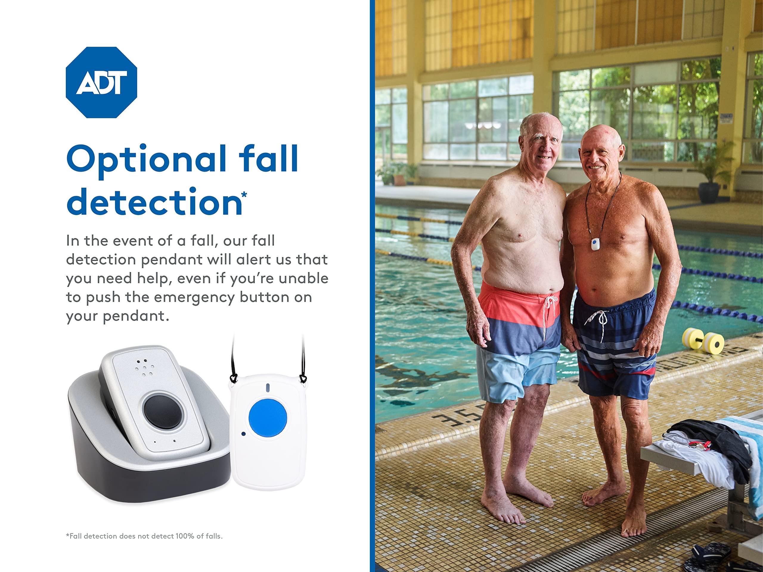 ADT ADT - On-The-Go Mobile Medical Alert System for Seniors - GPS Capabilities, Included Waterproof Wearable Panic Button, 24/7 U.S. Based Monitoring (Fall Detection Pendant)