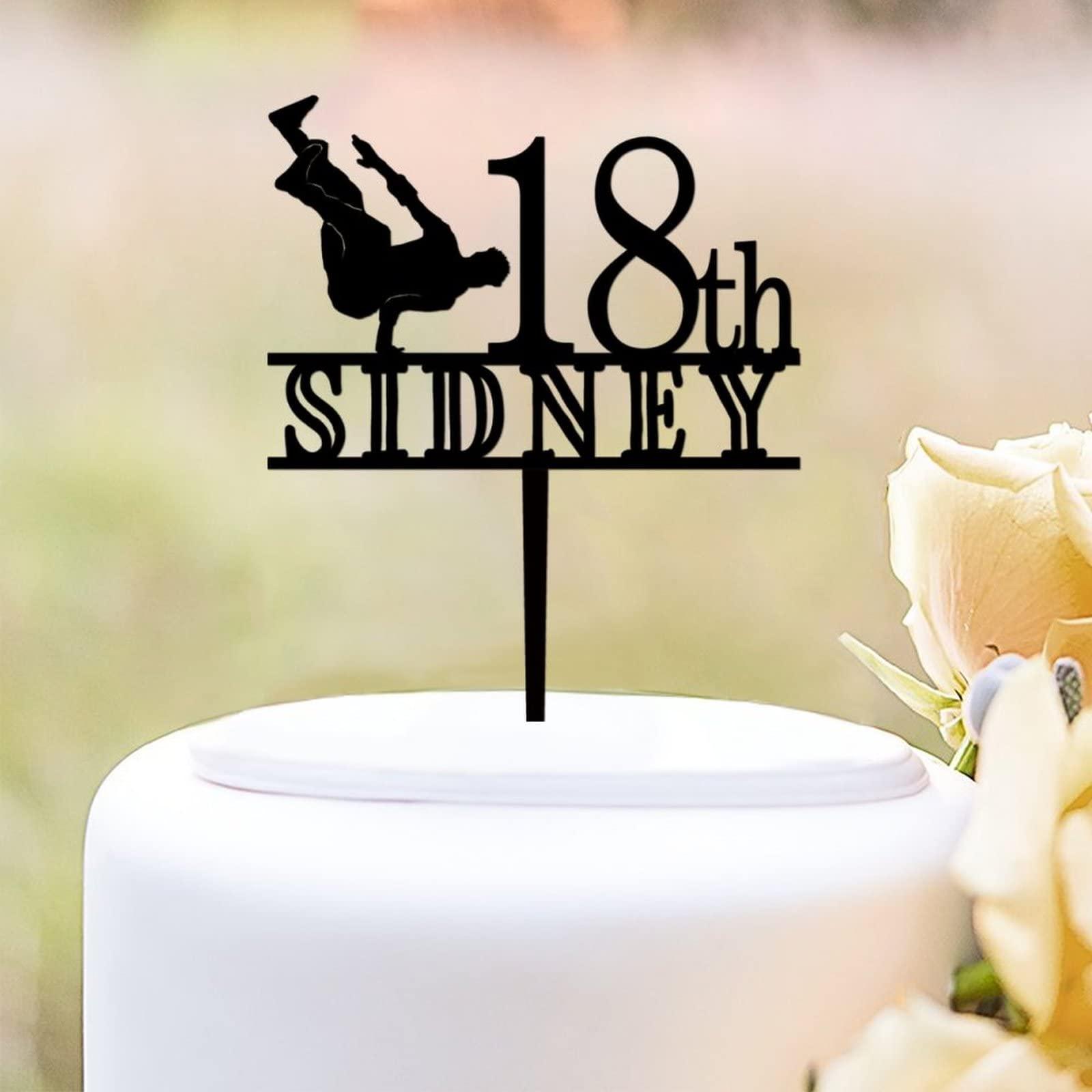 NoneQeleve Dancing Birthday Cake Topper, Dancer Cake Topper, Personalized Dance Birthday Cake Topper for Men Boy,Custom Birthday Cake Topper,Happy Birthday Cake Topper Acrylic,Birthday Party Decorations