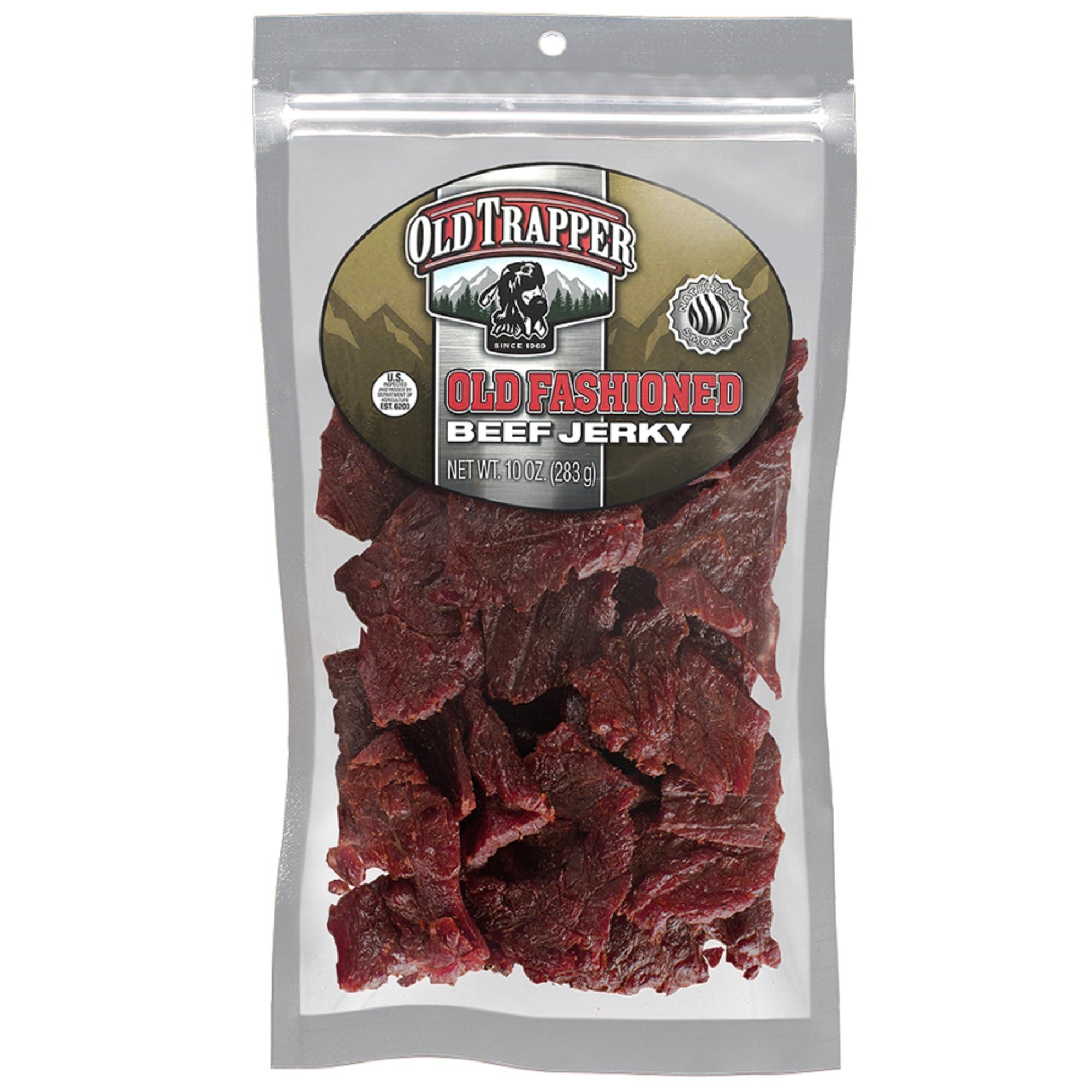 Old Trapper Old Trapper Beef Jerky, Old-Fashioned 10-Ounce Bag, Tender Meat Snacks for Lunches or Between Meals, 11 Grams of Protein, Zero Grams of Fat, and 70 Calories per Ounce (Pack of One)