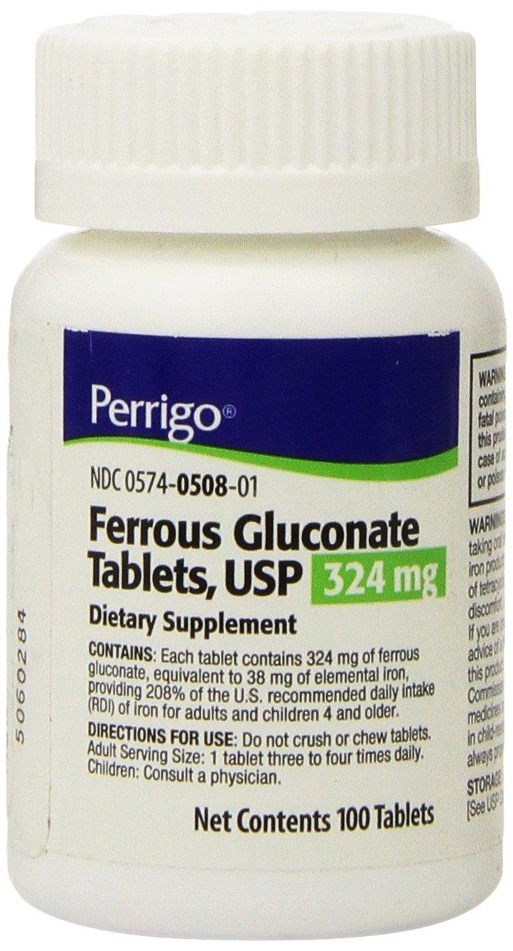 PADDOCK LABORATORIES PADDOCK LABORATORIES Ferrous Gluconate Tablets, 324mg, 100 Count