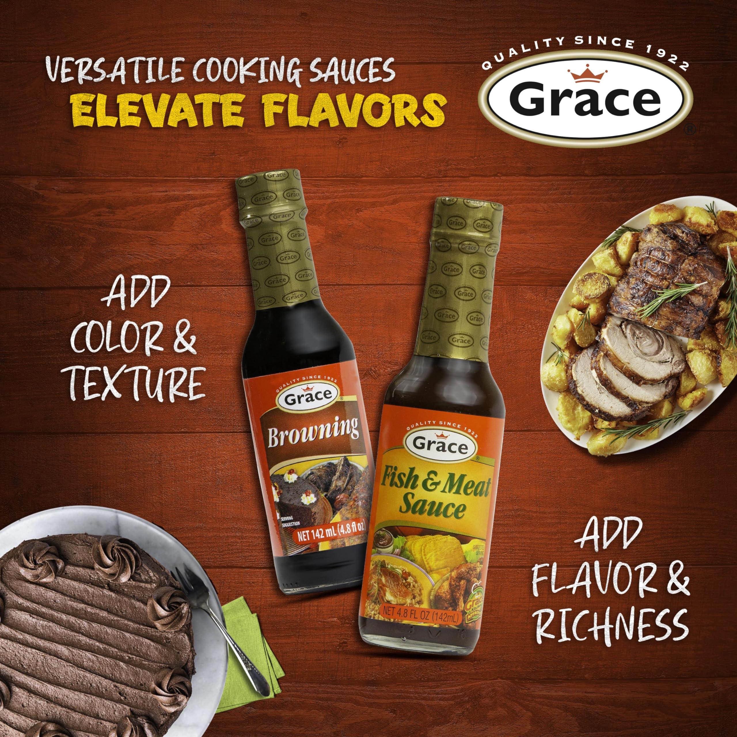 Grace Grace Browning Sauce Jamaican 4.8oz - 2 Pack Browning Sauce for Grilling & Baking Jamaican Food - Jamaican Seasoning Sauce for Beef Gravy Vegetarian Gravy Brown Gravy Sauce & Oxtail Seasoning Jamaican
