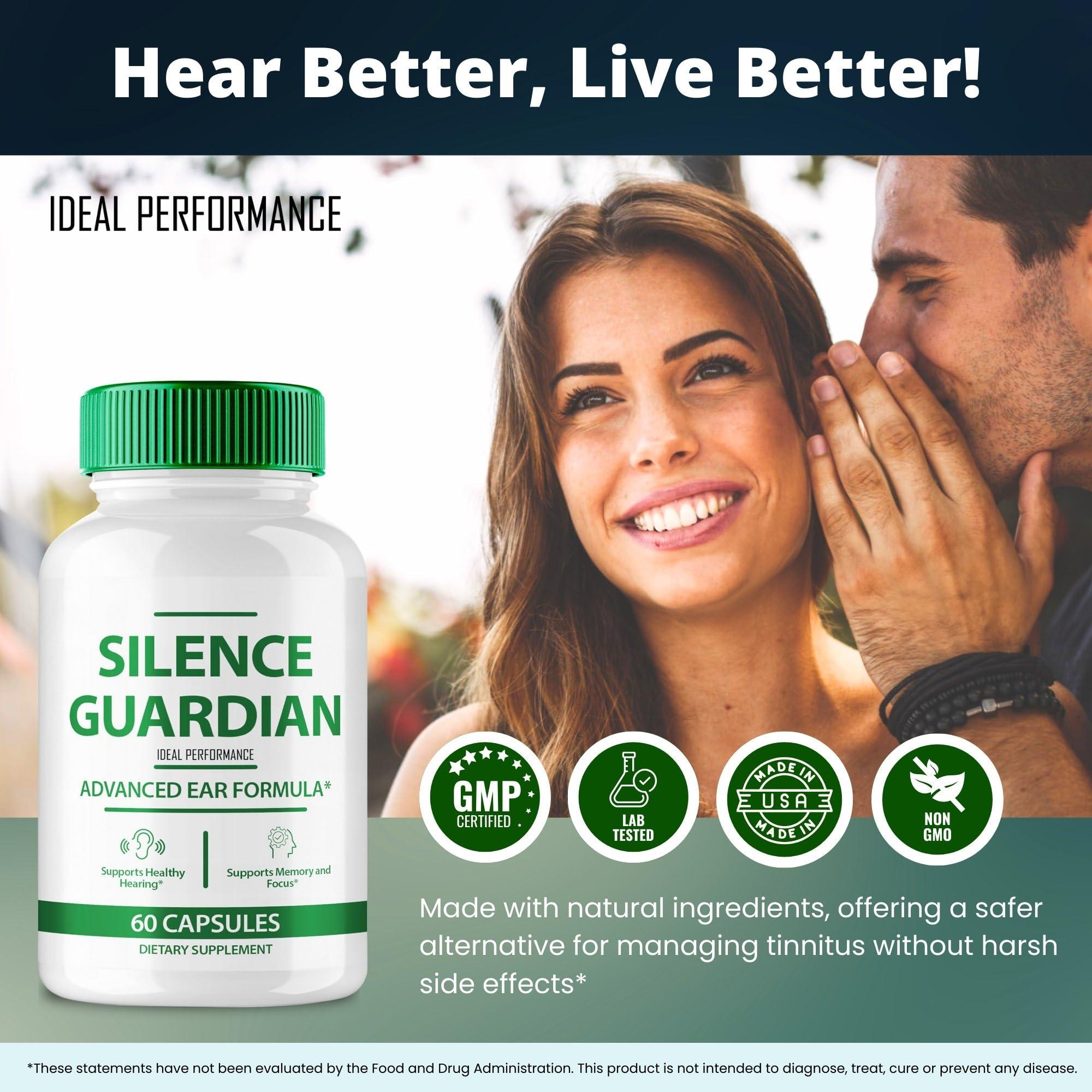IDEAL PERFORMANCE Silence Guardian Tinnitus For Ringing Ears Capsule, Silence Guardian Ring Clear Tinnitus Pills, SilenceGuardian Tinnitus Supplement, Ear Ringing Tinnitus, SilenceGuardian Ear Tinnitus Reviews (3 Pack)