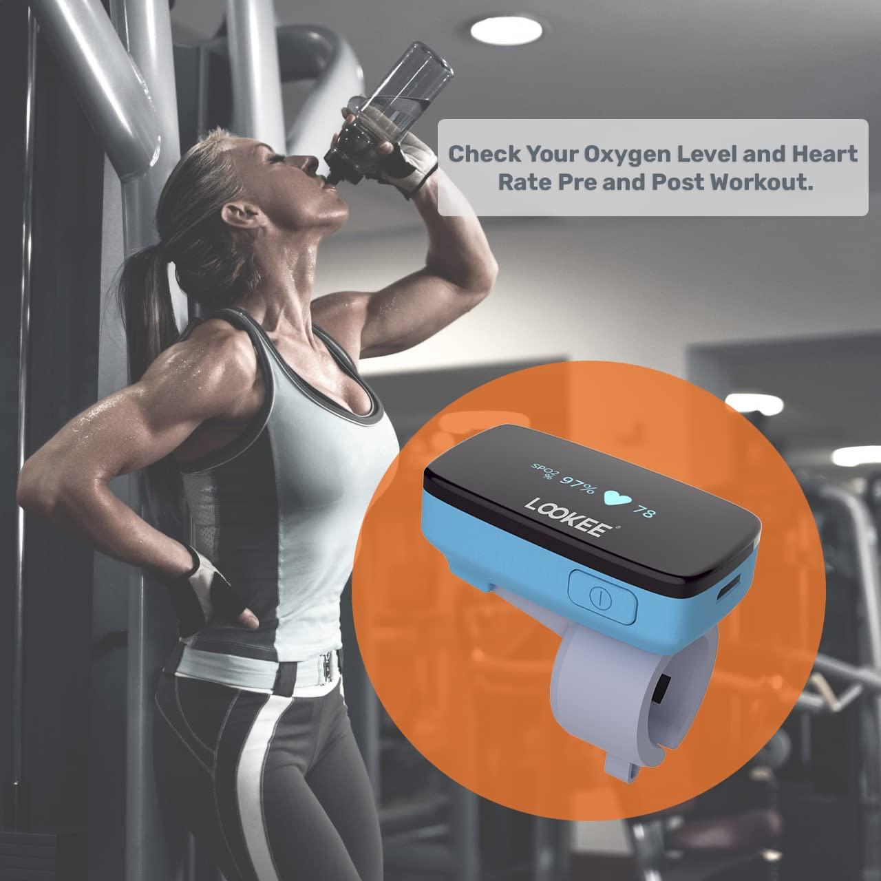 LOOKEE LOOKEE O2-Tracker Ring Continuous Pulse Oximeter | Wearable Oxygen Monitor with Vibration Reminder for Low O2 | Rechargeable Blood Oxygen Saturation SpO2 Meter - Free APP with Reports