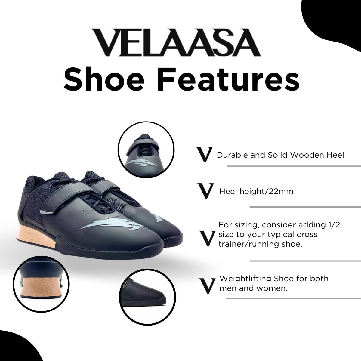 VELAASA VELAASA Strake | Olympic Weightlifting Shoes | Men and Womens Heavy Lifting Shoes | Cross Training | Powerlifting Apparel | Shoes for Squats | Lifting Gear | Spring Blue - 15.0 M